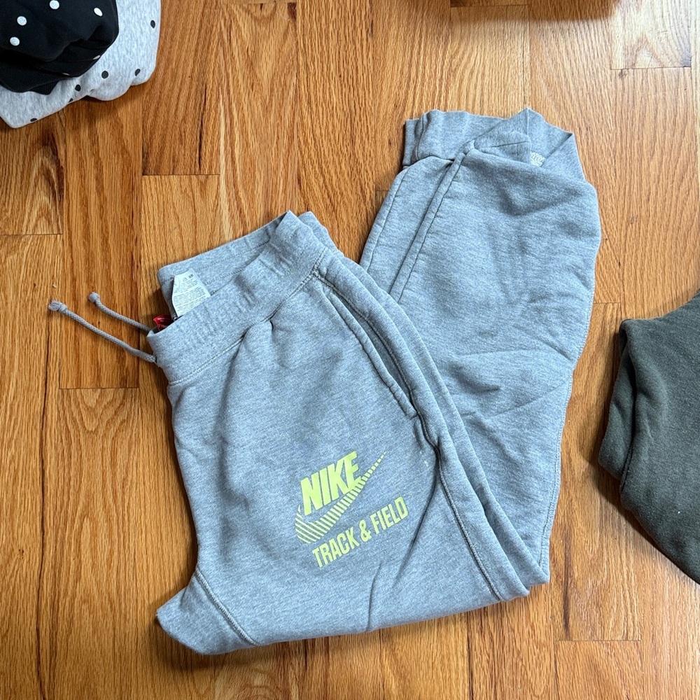 Nike Gray Sweatpants with Yellow Logo